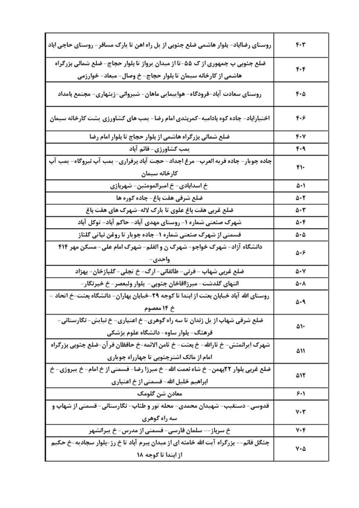جدول قطعی برق کرمان امروز جمعه 10 مرداد 1404