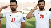 سلام نظامی تیم ایران با سرود ملی 