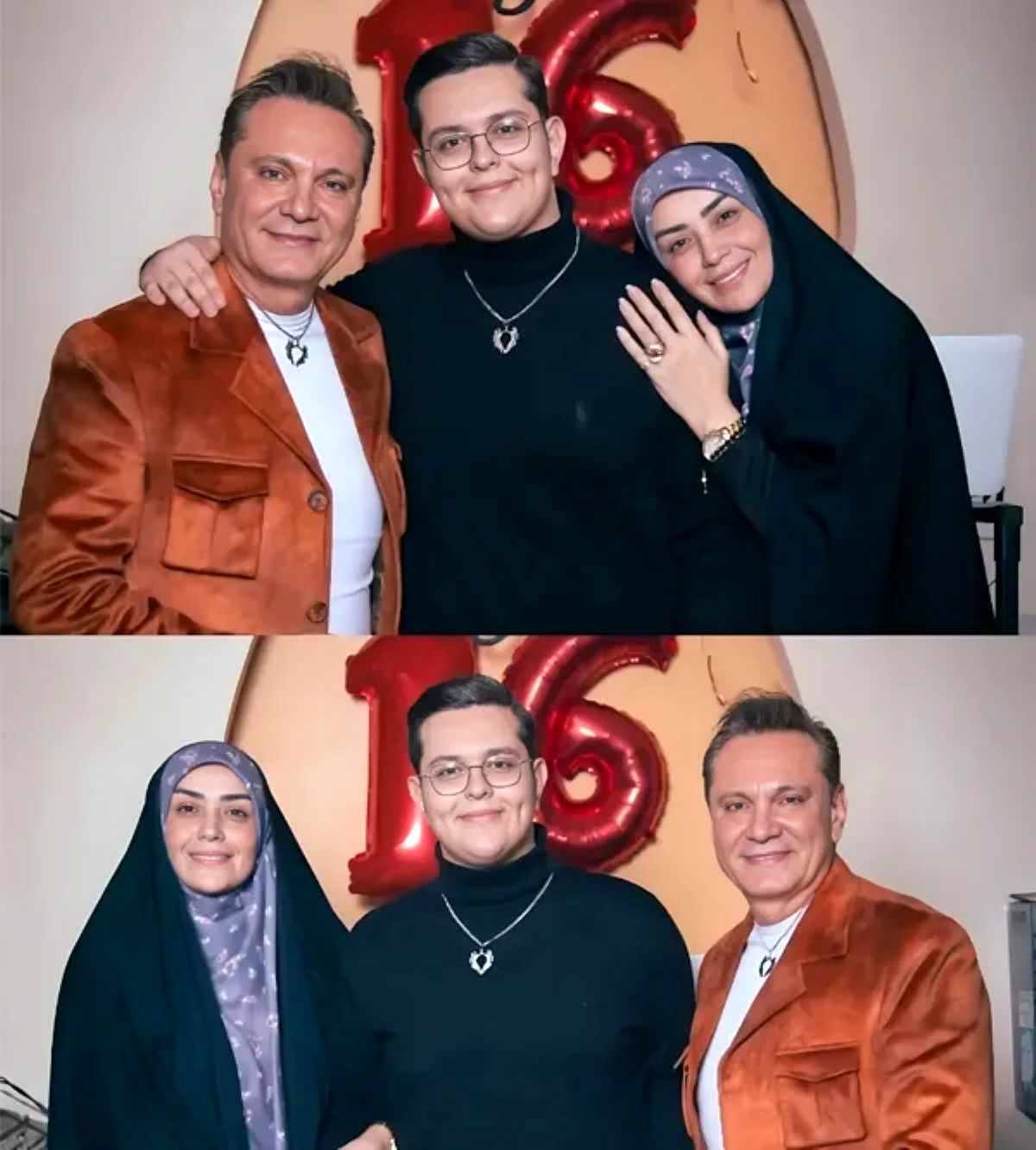 الهام چرخنده و فرشید نوابی و پسرش