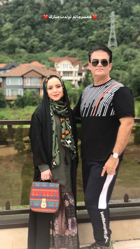 لطیفه گودرزی و همسرش