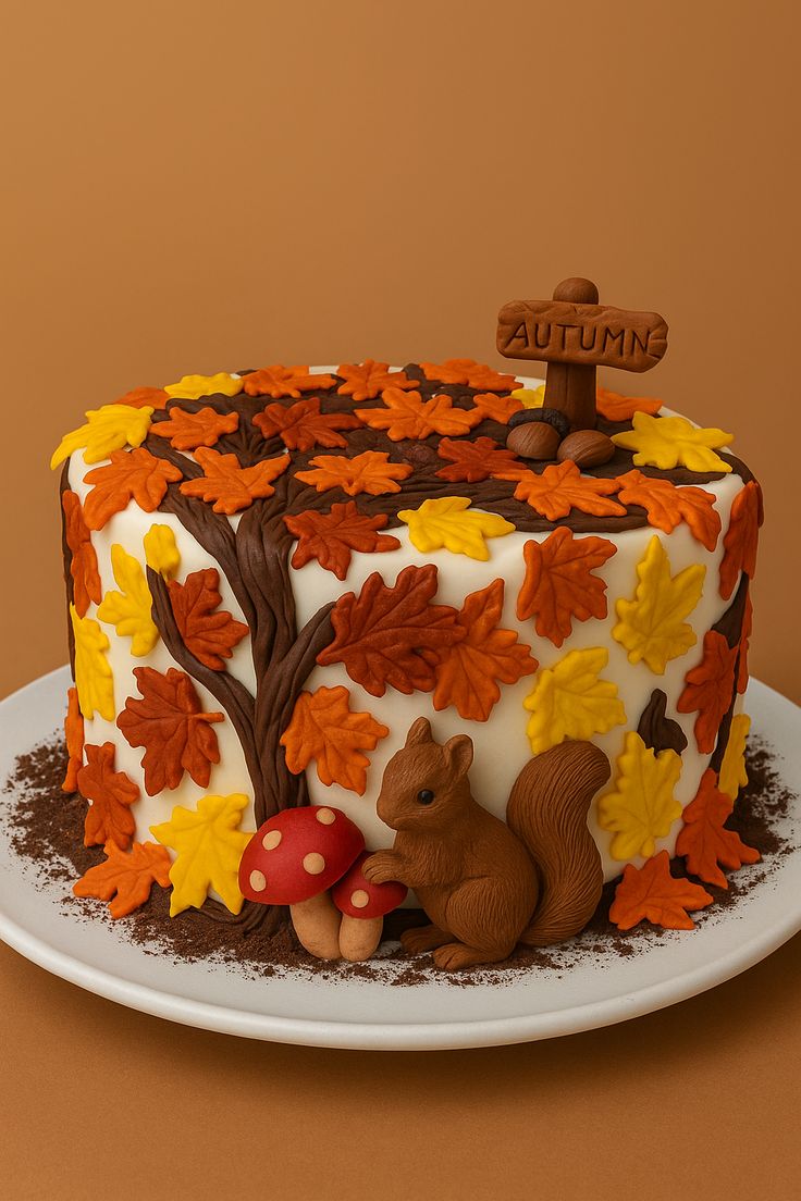 کیک تولد پاییزی پسرانه و مردانه شیک