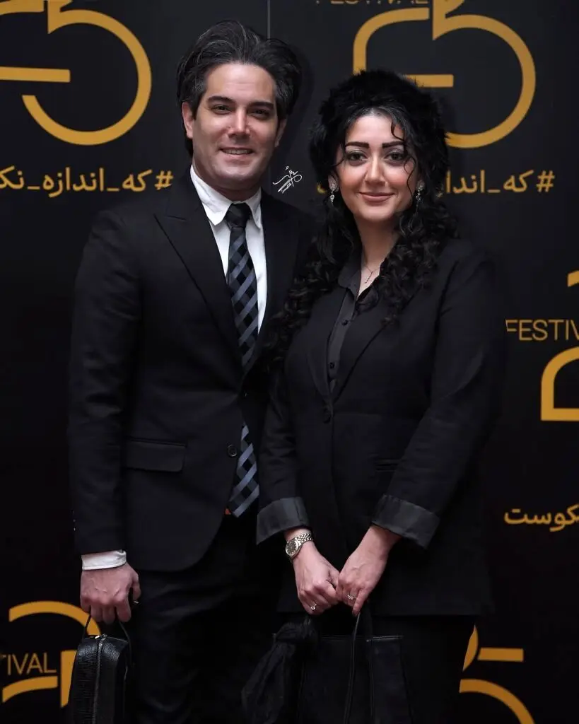 امیرعلی نبویان و همسرش در اختتامیه جشنواره ۲۵