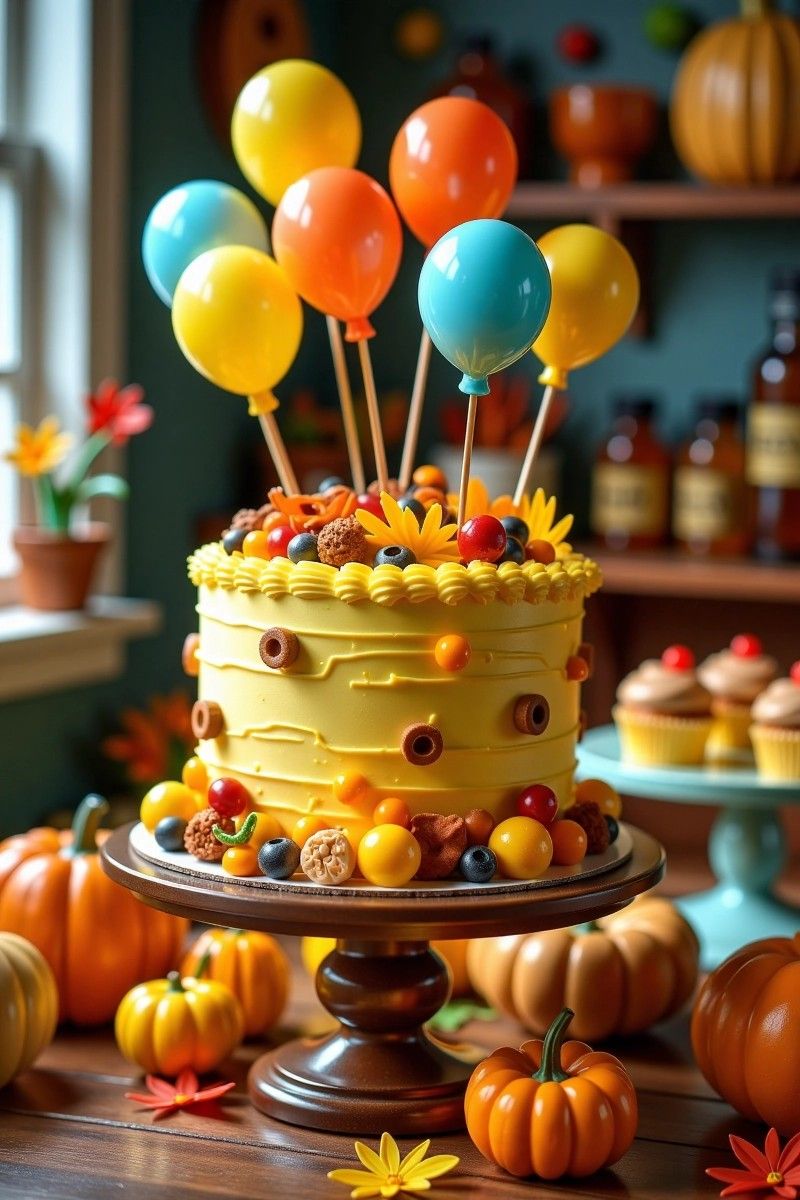 کیک تولد پاییزی پسرانه و مردانه شیک