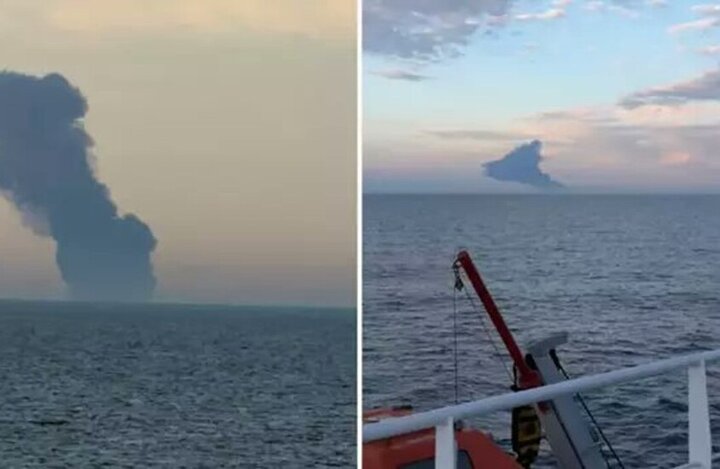 انفجار مهیب نفت‌کش در دریای سیاه؛ احتمال غرق شدن و عملیات نجات اضطراری