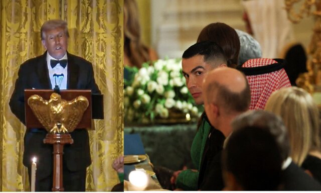 ذوق‌زدگی بی‌حد و اندازه ترامپ از دیدار کریستیانو رونالدو + فیلم