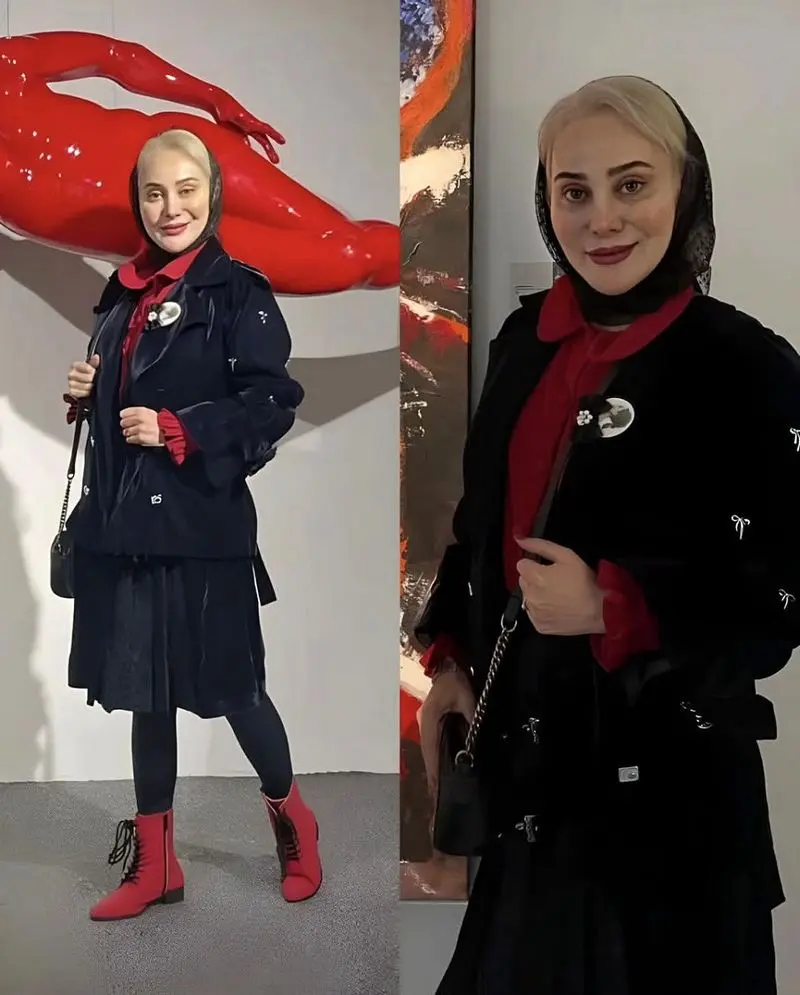 استایل قرمز و مشکی آرام جعفری 1