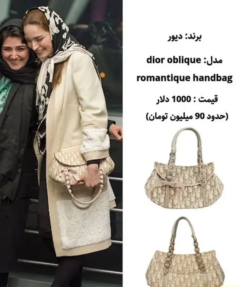 کیف بهنوش طباطبایی از برند دیور