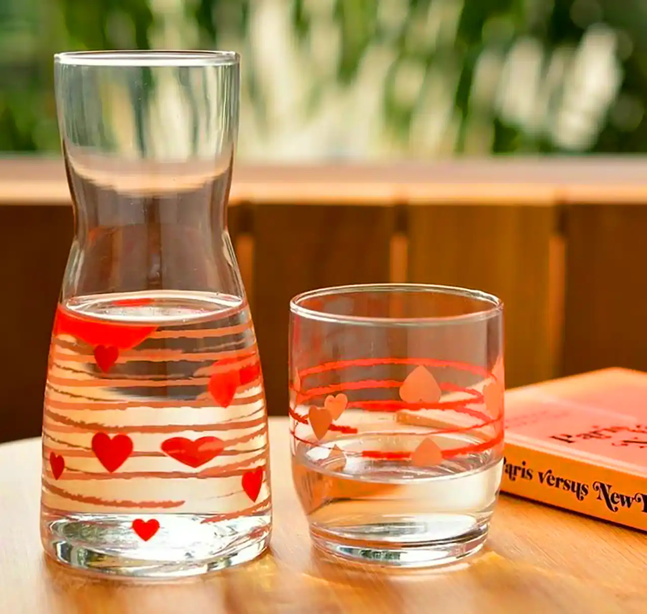 ست پارچ و لیوان فانتزی شیشه ای