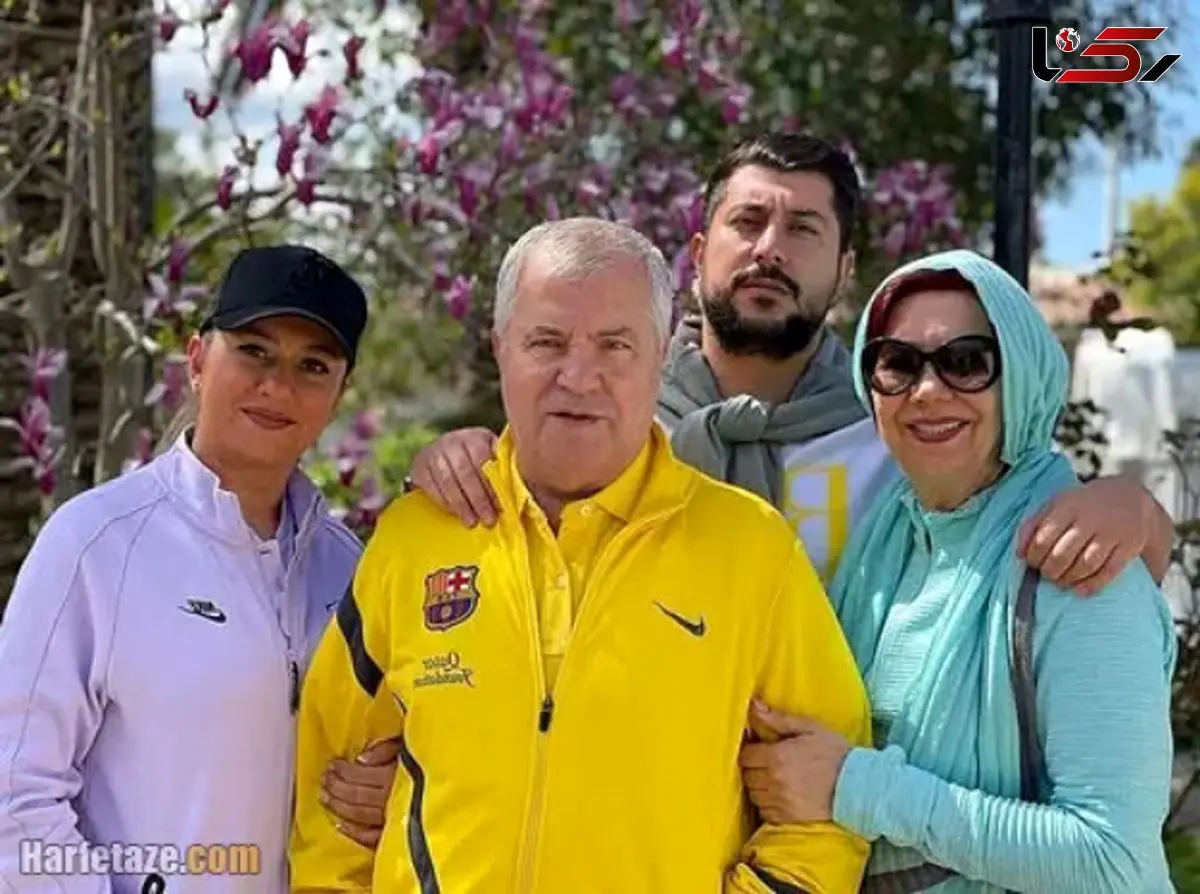 عکس کمتر دیده شده علی پروین در کنار همسر جوان و دختران زیبایش که همه را شگفت‌زده کرد