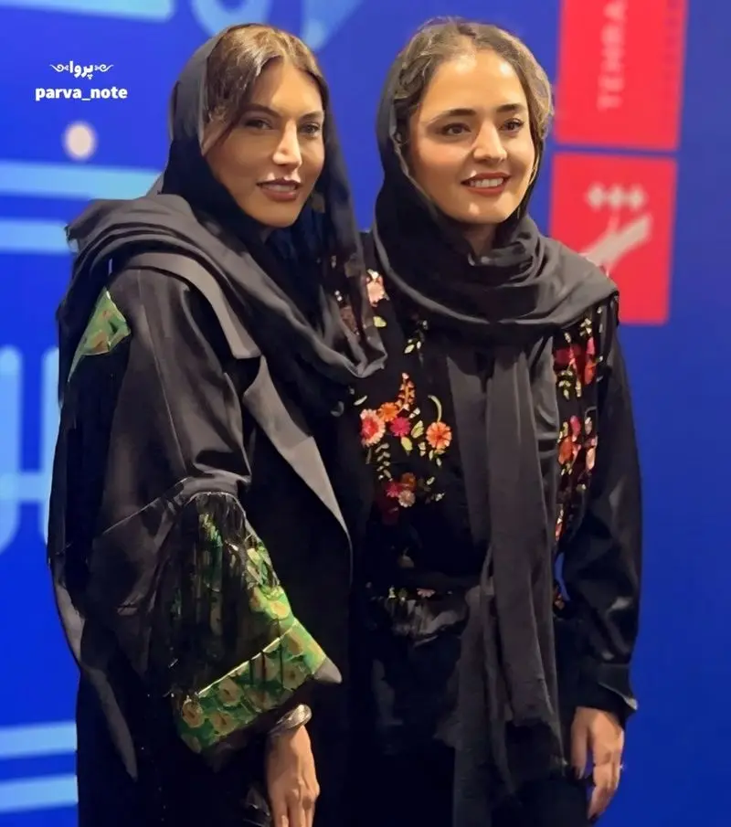 نرگس محمدی به همراه همسرش علی اوجی و فریبا نادری در جشنواره فیلم شهر