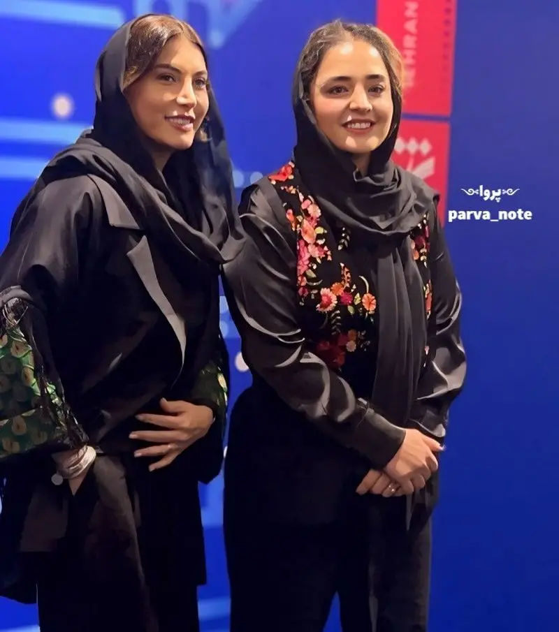 نرگس محمدی به همراه همسرش علی اوجی و فریبا نادری در جشنواره فیلم شهر