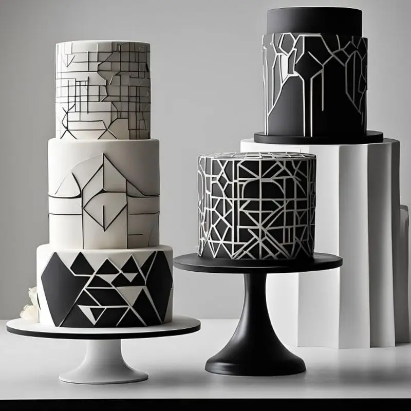 کیک تولد سفید مشکی مردانه