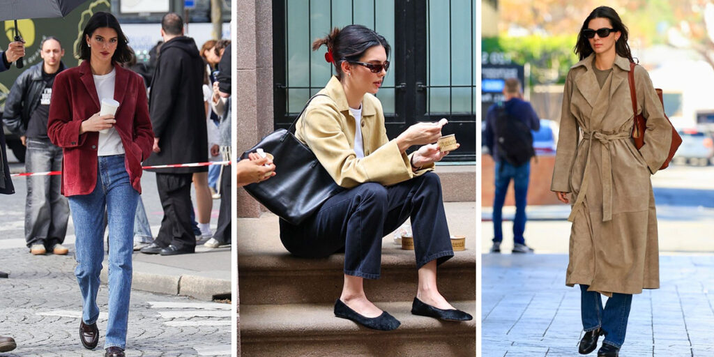 استایل‌های پاییز و زمستان کندال جنر با شلوار جین