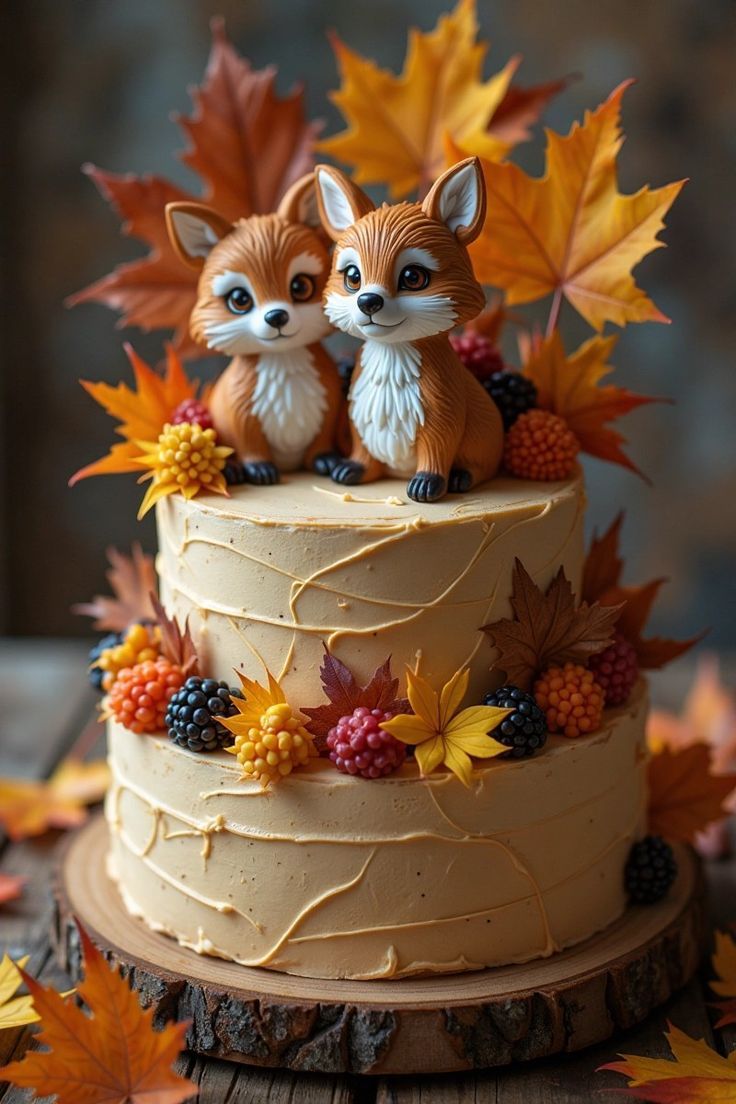 کیک تولد پاییزی پسرانه و مردانه شیک