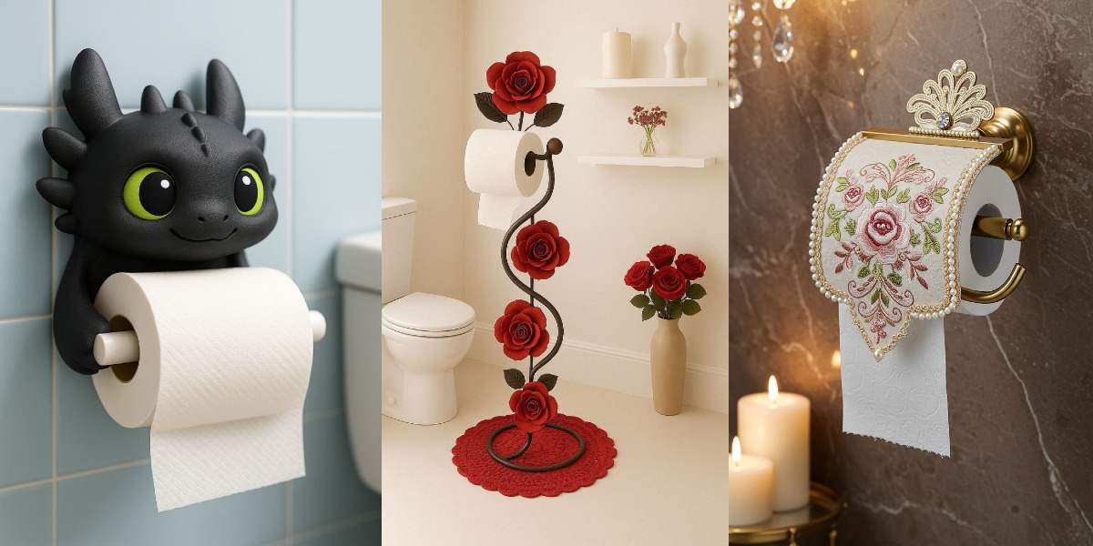 ۳۰ مدل جا دستمال توالت دیواری و پایه‌دار که دکور سرویس بهداشتی را متحول می‌کند!