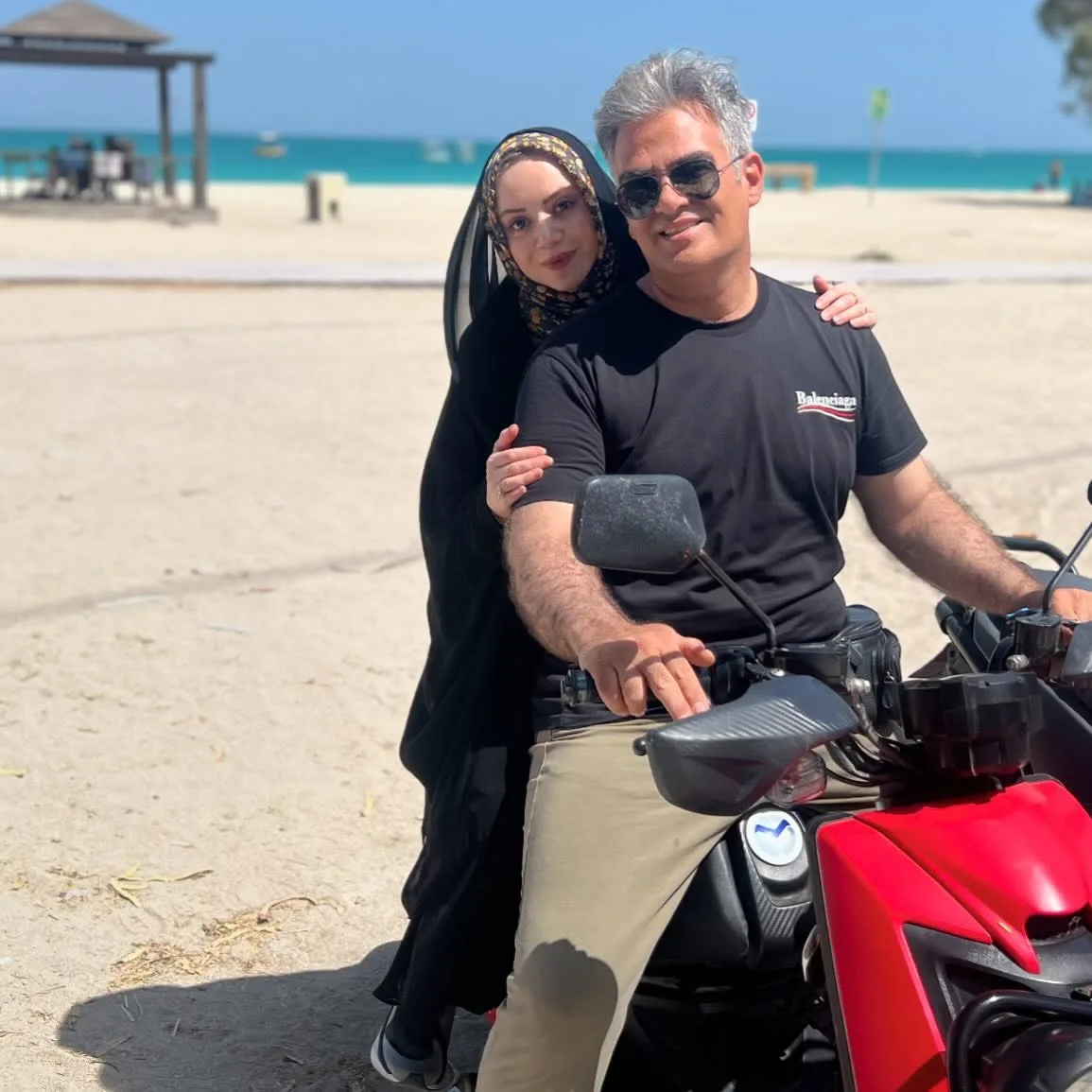 لطیفه گودرزی و همسرش امیر حاجی مرادی