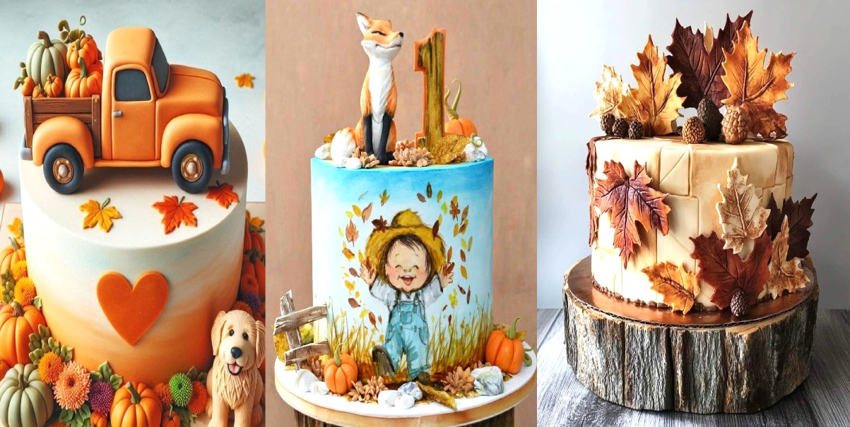 کیک تولد پاییزی پسرانه و مردانه؛ ترکیبی بی‌نظیر از طبیعت و هنر در جشن‌های امروزی