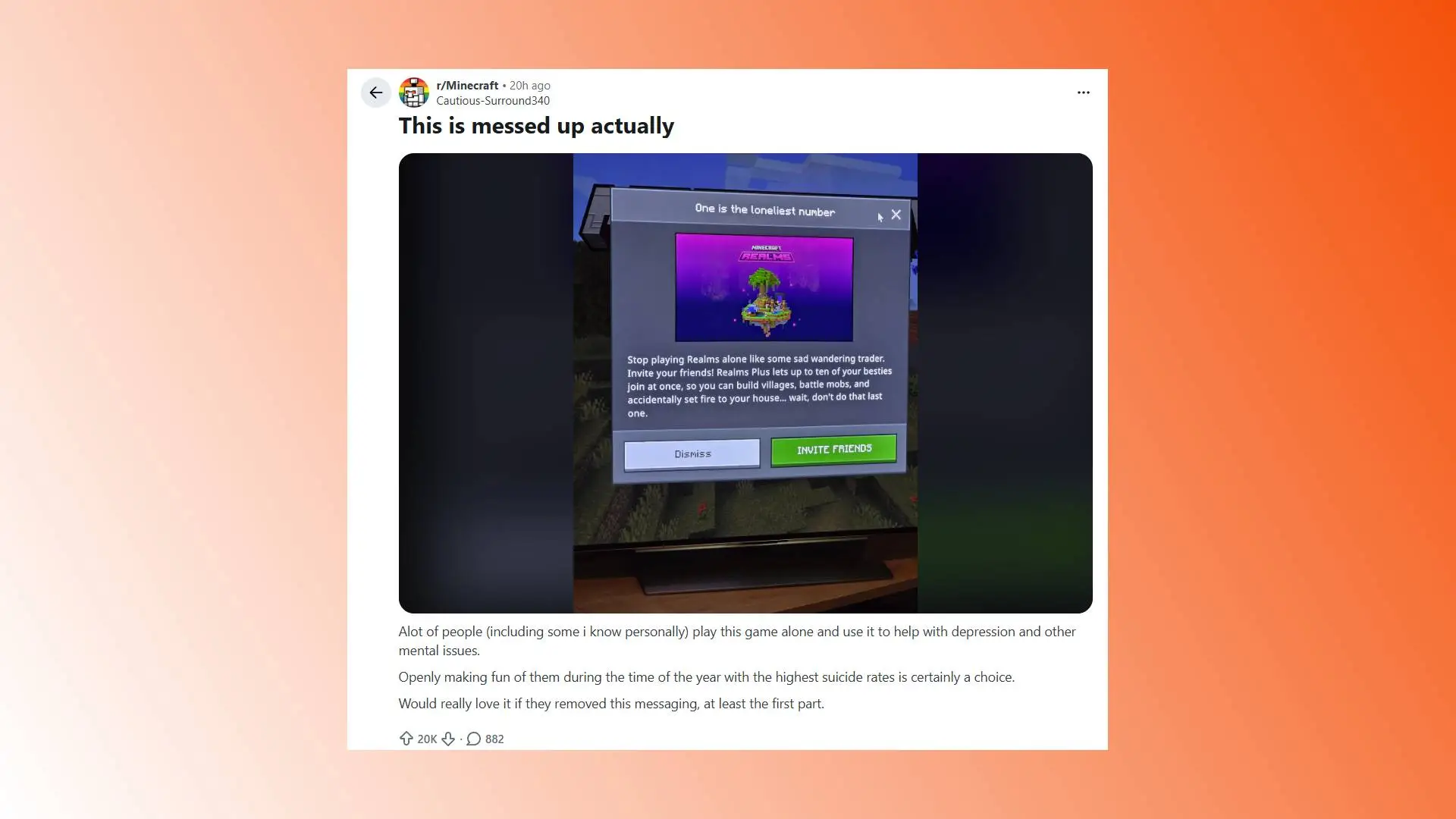 ماینکرفت به دلیل توهین به بازیکنان تک‌نفره مورد انتقاد قرار گرفت - نمابان و به نقل از گیمفا