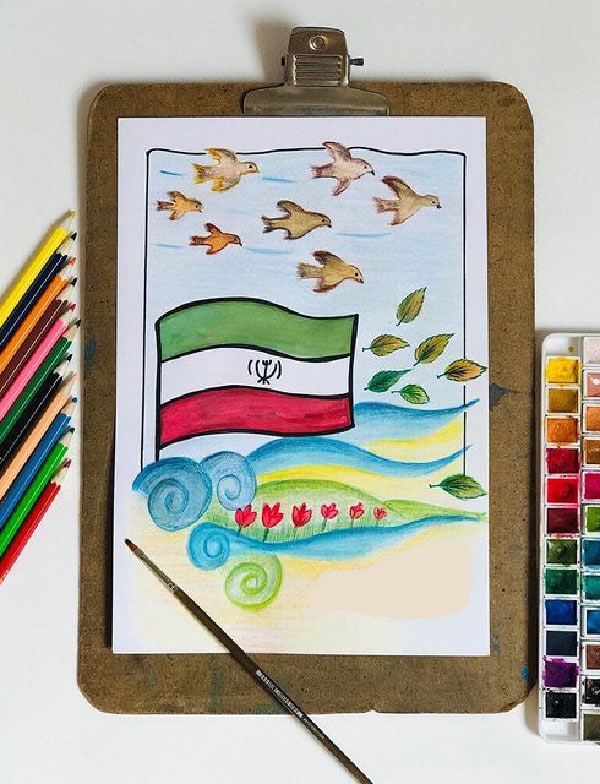 طرح نقاشی دهه فجر برای کودکان