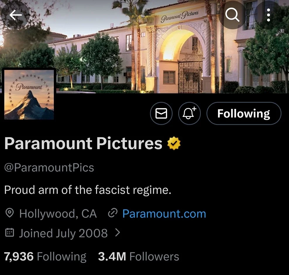 حساب کاربری پارامونت در توییتر هک شد؛ هکر پیام‌ سیاسی جنجالی‌ای منتشر کرد - نمابان و به نقل از گیمفا