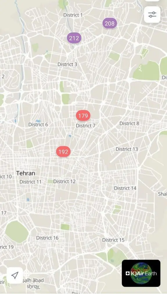 شاخص آلودگی در برخی مناطق تهران ۲۰۰ را رد کرد