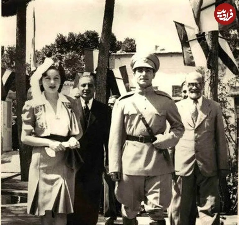 «فوزیه» در کنار «محمدرضا پهلوی و محمدعلی فروغی»؛ سال 1320