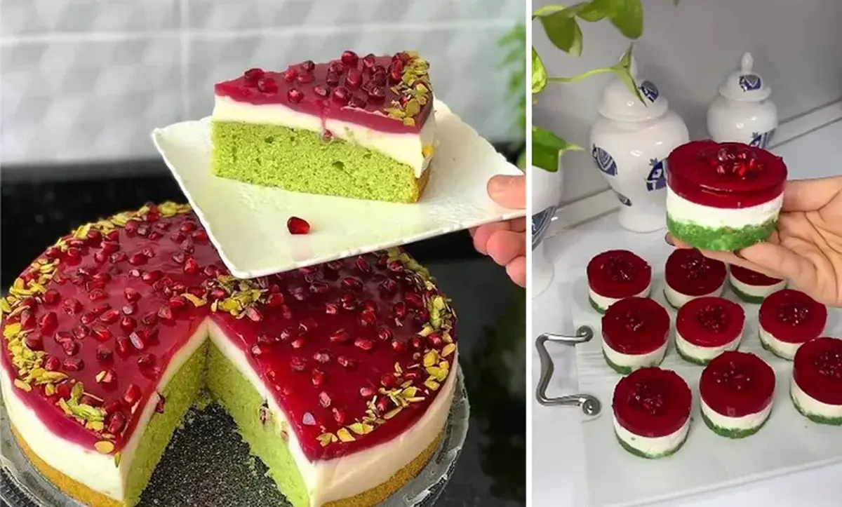 طرز تهیه کیک پودینگ سه رنگ مخصوص شب یلدا؛ ترکیبی شگفت‌انگیز که نباید از دست بدهید!