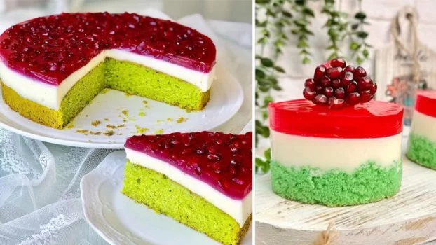 کیک پودینگ سه رنگ کیک پودینگ سه رنگ