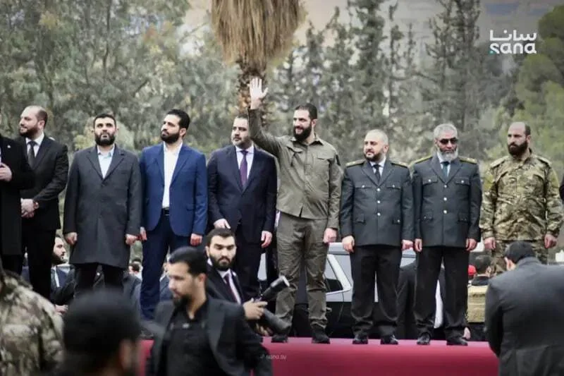 جشن های اولین سالگرد سقوط بشار اسد در میدان امویین دمشق