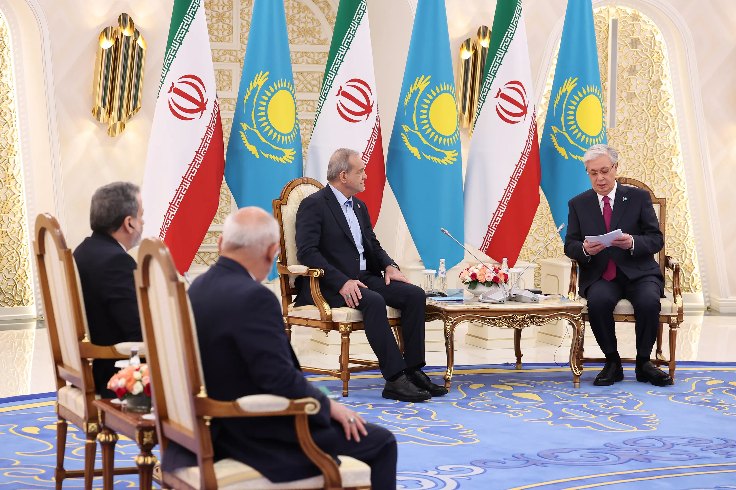 دیدار روسای جمهور ایران و قزاقستان 