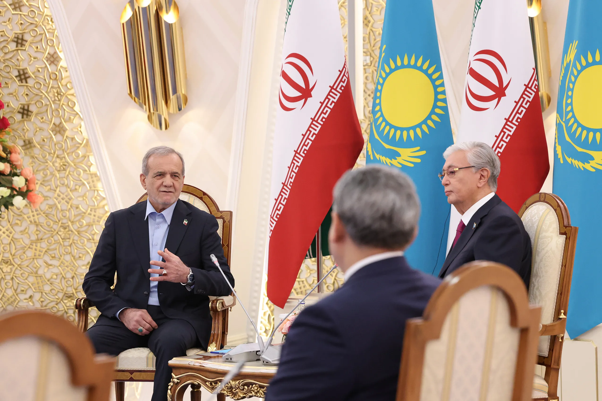 دیدار روسای جمهور ایران و قزاقستان 