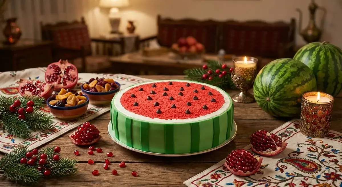 کیک هندوانه‌ای در قابلمه؛ راز خوشمزه‌ترین کیک شب یلدا که همه را شگفت‌زده می‌کند!