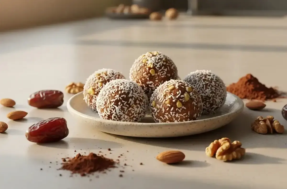 طرز تهیه توپک خرما پروتئینی؛ میان‌وعده‌ای مقوی برای بچه‌ها و ورزشکاران