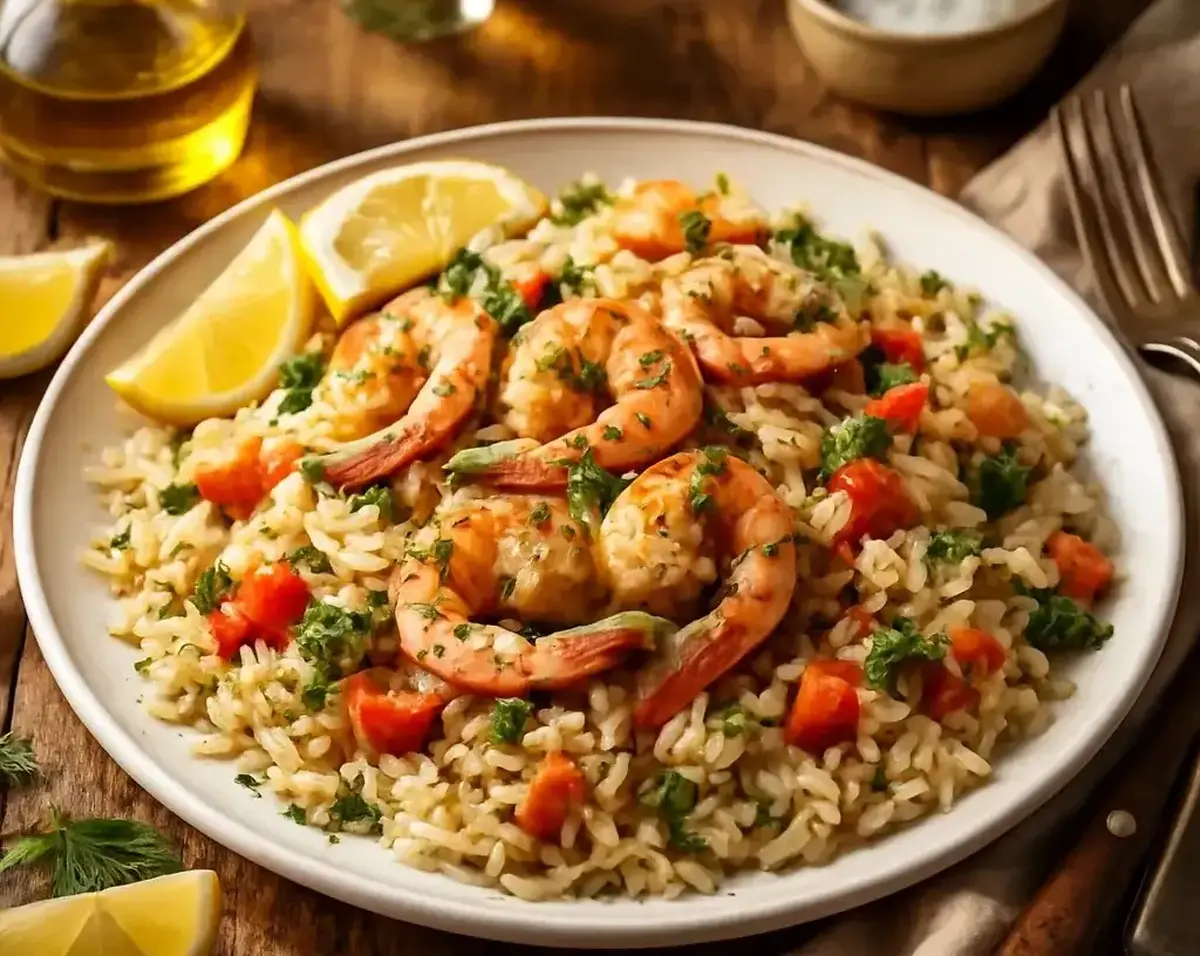 دسر دریایی لاکچری: طرز تهیه پلو یونانی با میگوی خوشمزه و متفاوت!