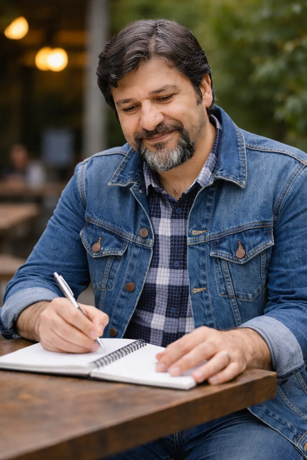 فردین علیخواه در لباس جین و در حال نوشتن محصول هوش مصنوعی فردین علیخواه در لباس جین و در حال نوشتن محصول هوش مصنوعی