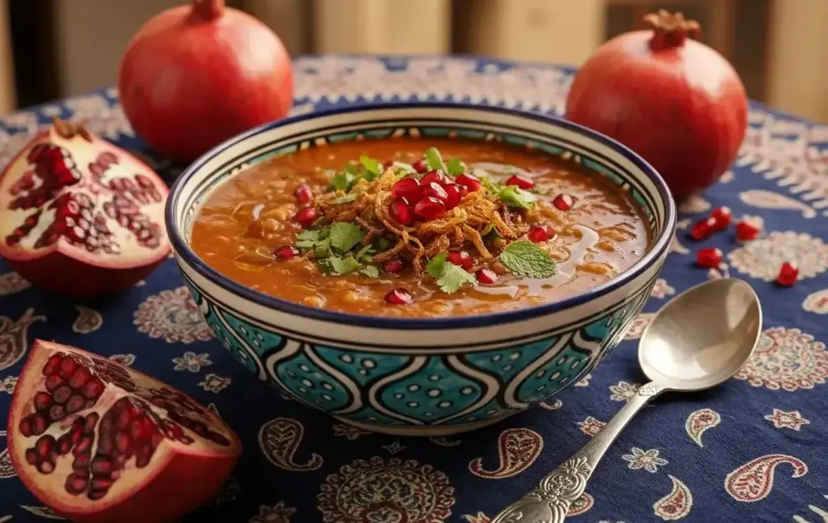 آش انار یزدی؛ طعمی ملس که سفره یلدا را جادویی می‌کند!