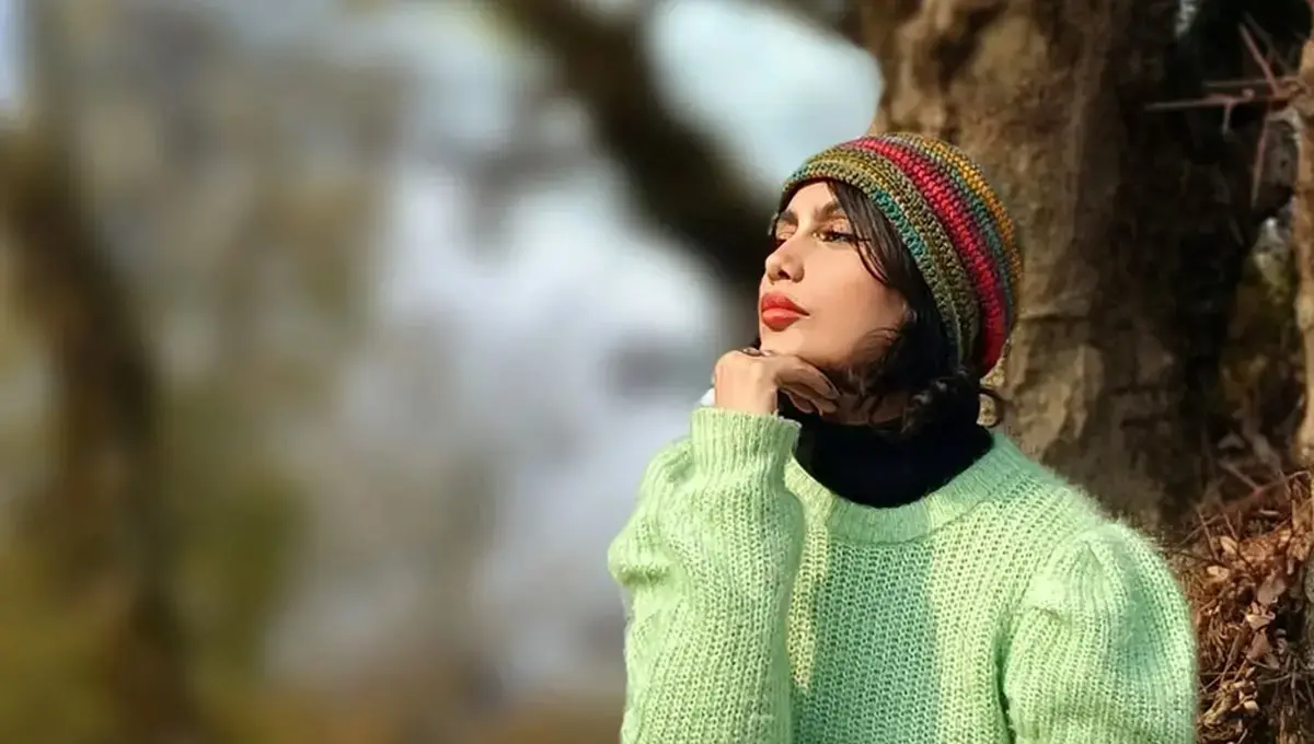 آذین رئوف در دل جنگل‌های گیلان با استایل پاییزی خیره‌کننده همه را مات کرد!