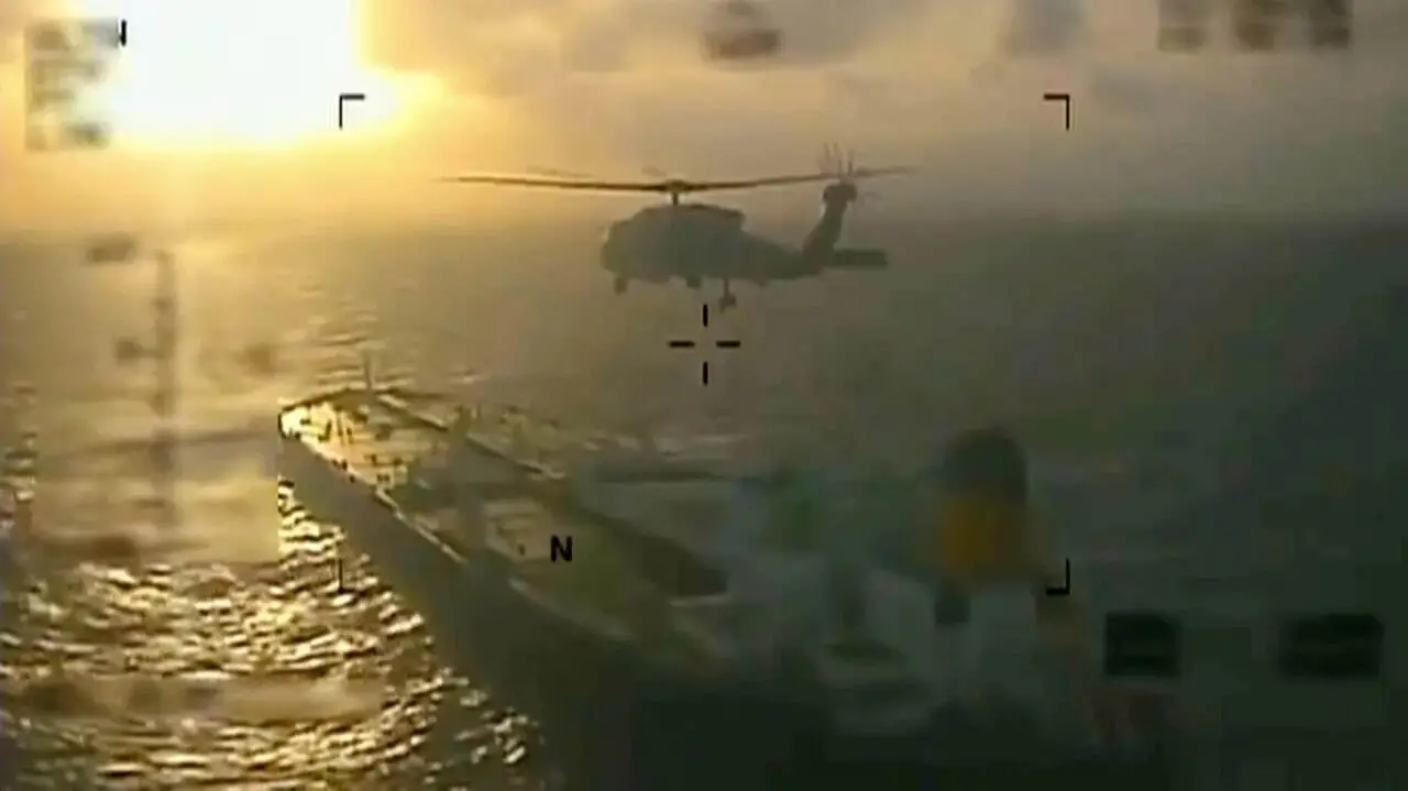 تصویر منتشر شده از توقیف دومین نفتکش نزدیک ونزوئلا توسط امریکا