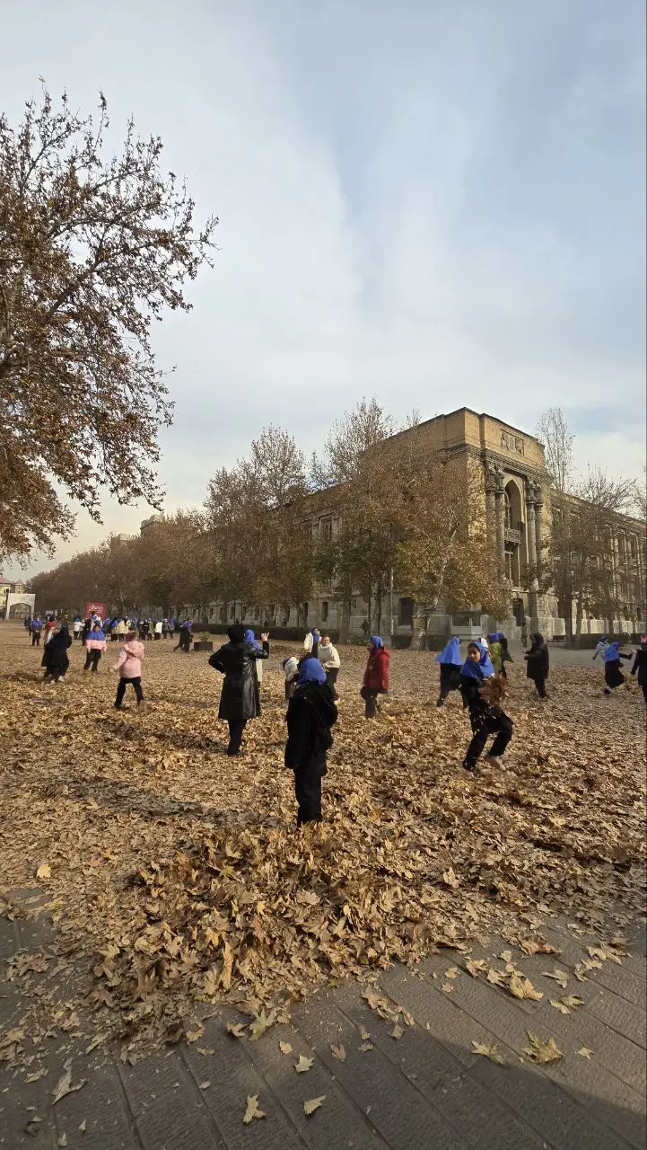 برگ بازی دختران در میدان مشق تهران در اولین روز دی / یک خداحافظی ویژه با پاییز (+عکس)