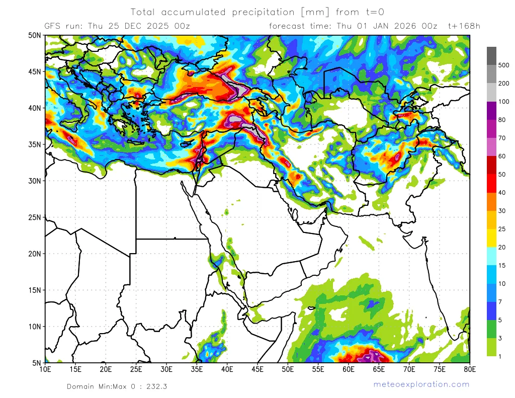 نقشه بارش ها