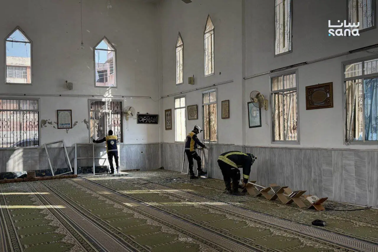 انفجار مسجد امام علی حمص سوریه