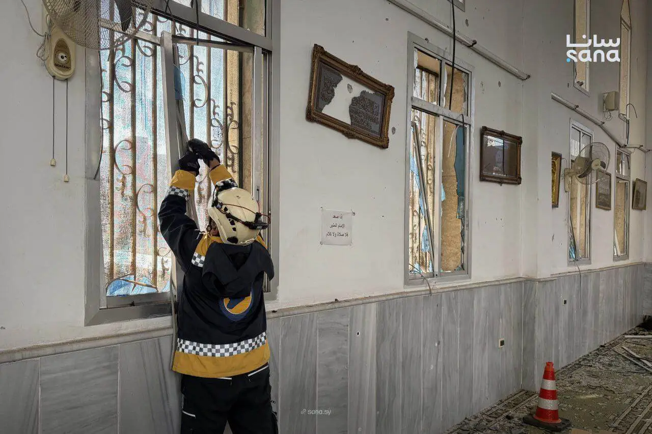 انفجار مسجد امام علی حمص سوریه