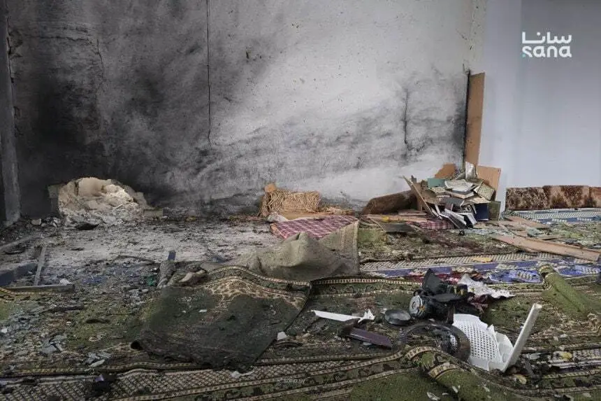 انفجار مسجد امام علی حمص سوریه