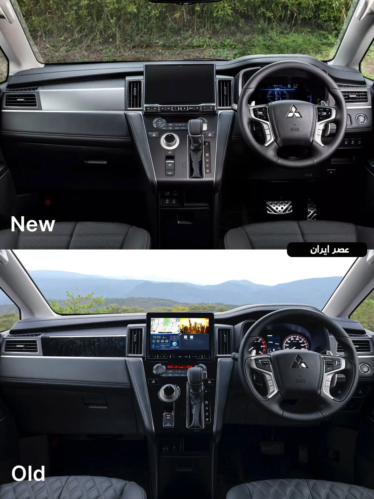 نمای جلوی خودروی میتسوبیشی دلیکا D:5 مدل ۲۰۲۵ با طراحی ایکس‌شکل (Dynamic Shield) و ارتفاع بلند شاسی در رنگ نقره‌ای.