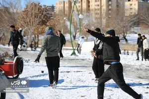 برف بازی مردم ارومیه