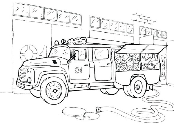 نقاشی ماشین آتش نشانی نقاشی ماشین آتش نشانی