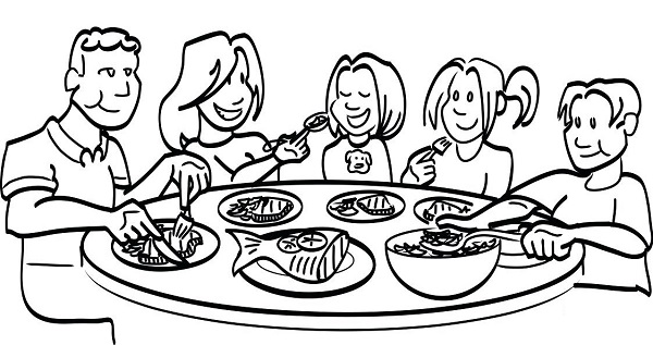 نقاشی شب یلدا در کنار خانواده