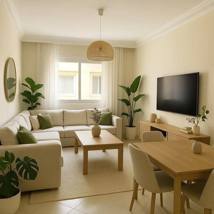 چیدمان پذیرایی مستطیل باریک