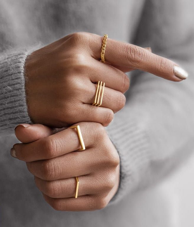 مدل انگشتر طلا بدون نگین شیک