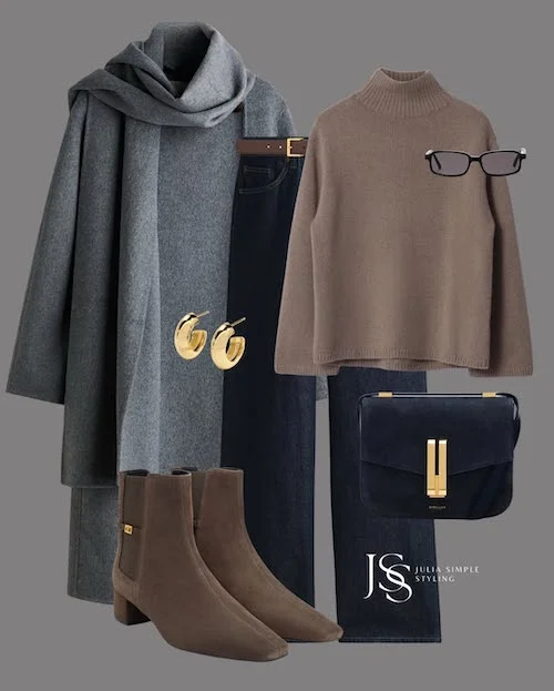 استایل با پالتوی طوسی